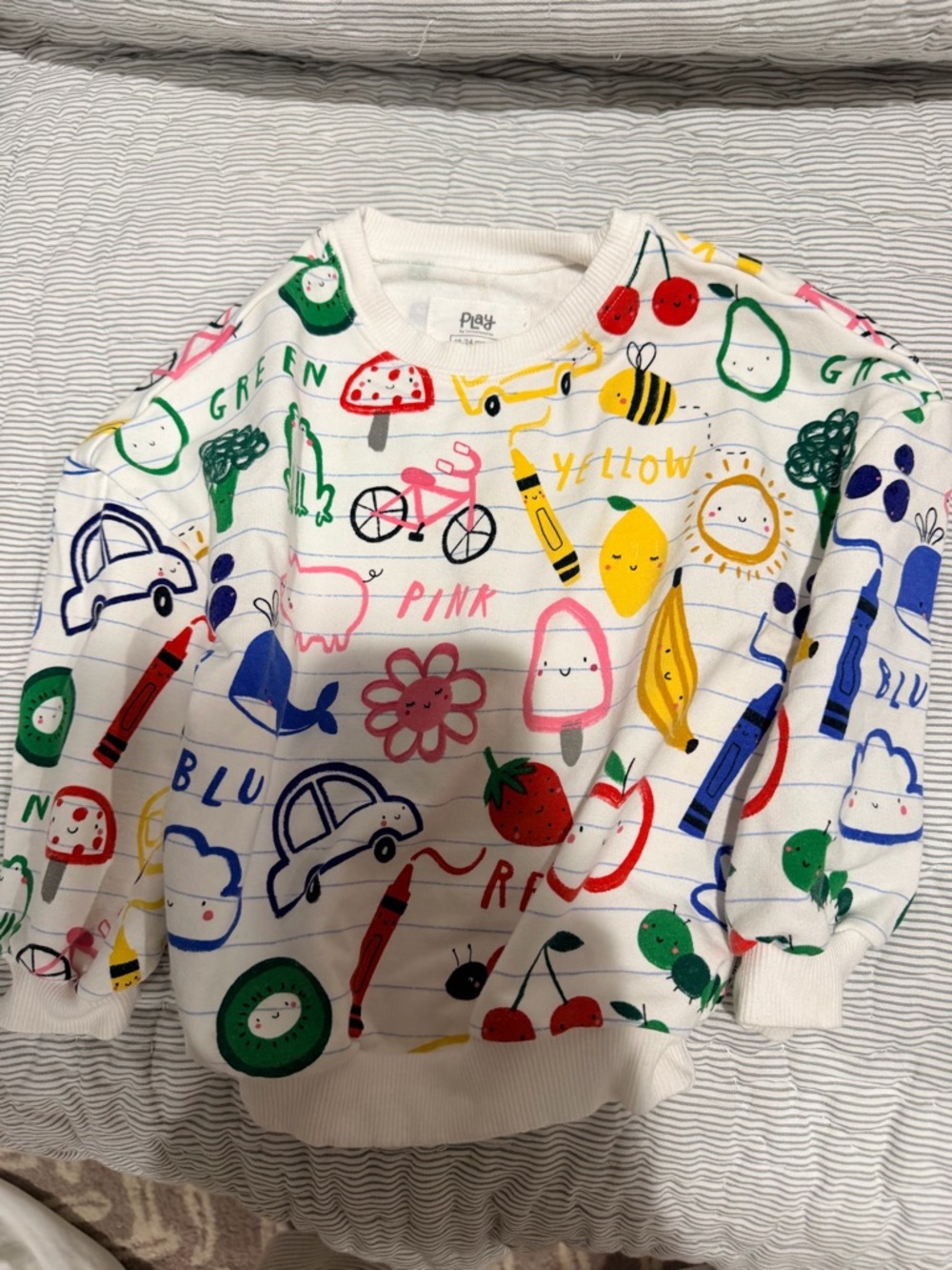 Little Sleepies White Kids Sweatshirt with Colorful Playful Prints
